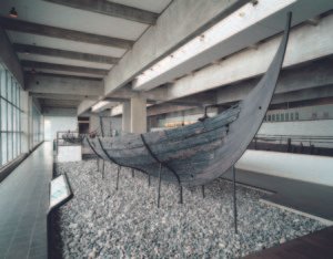 One of the old ships in the Viking Ship Museum